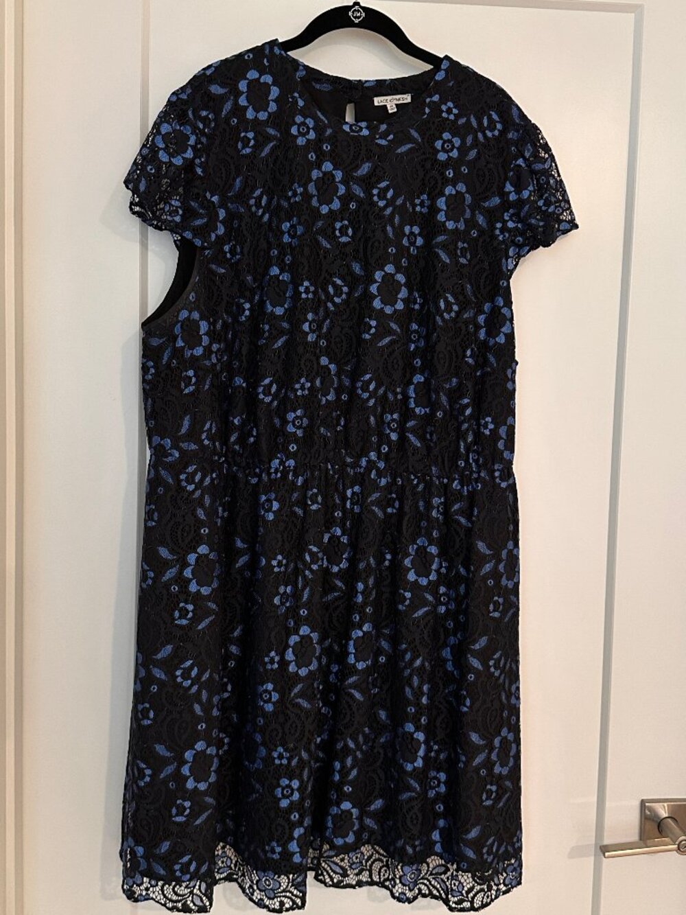 Black and Blue Lace Cocktail Dress 3X